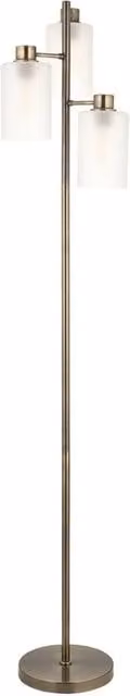 First Choice Lighting Panton Floor Lamp in Antique Brass and Bronze with Glass Shades, Height: 150 cm – 1