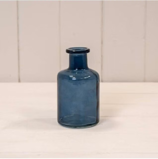 KDMD Classic Round Blue Decorative Glass Tabletop Bottle