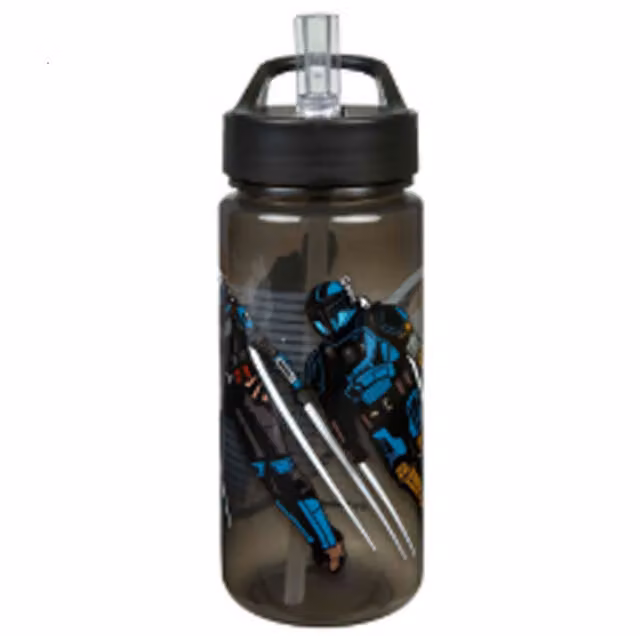 Scooli Aero Star Wars Water Bottle with Straw, Black, 500 ml