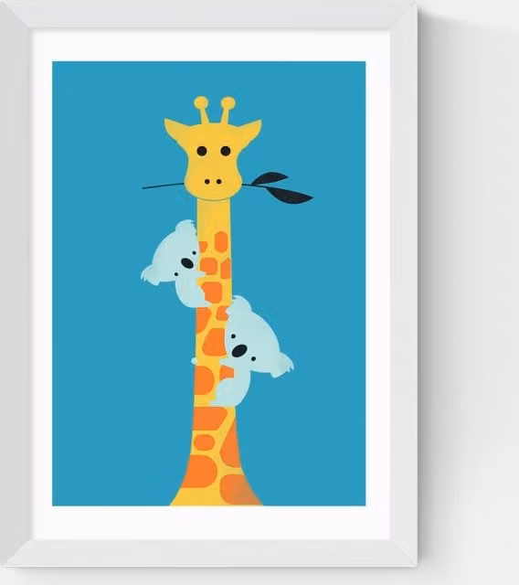 East End Prints I'll Be Your Tree Framed Multicolour Illustration Art in White