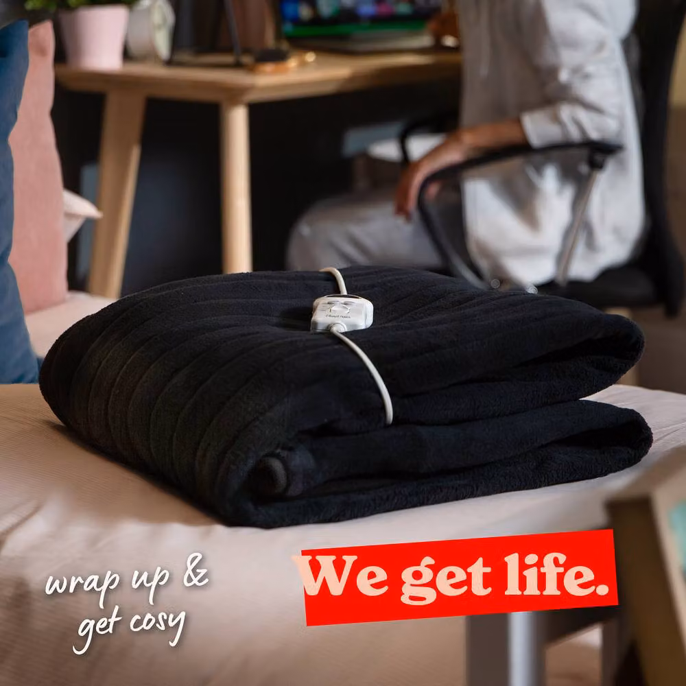 Russell Hobbs Microfleece Electric Heated Throw in Black, W/D/H: 180 x 130 cm – 7