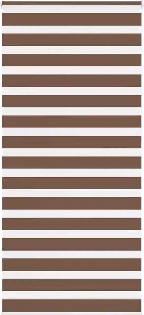 Berkfield Home Brown Zebra Day and Night Blind, W: 110 cm, H: 200 cm