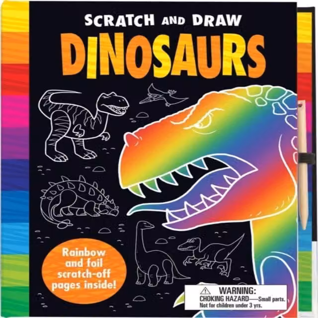 Nat Lambert Scratch & Draw Dinosaurs Multicolour Scratch Art Activity Book Hardback