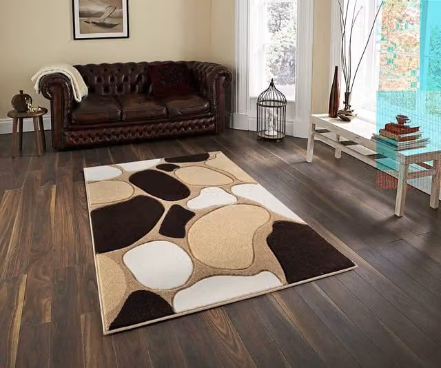 Smart Living Modern Hand Carved Multicolour Soft Thick Area Rug in Beige Stone W: 60 cm, L: 110 cm – 1
