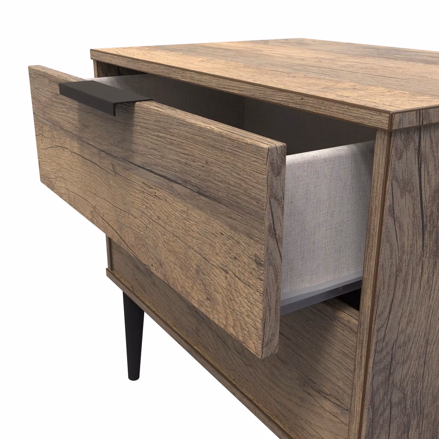 Ready Assembled 2 U Fuji 2 Drawer Side Table in Dark Brown – 3