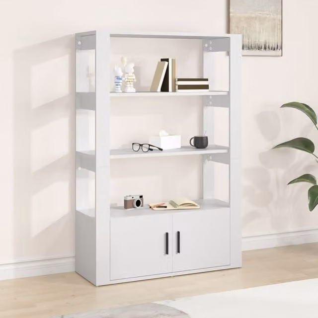 Berkfield Home White Classic Sideboard in Engineered Wood, W/D/H: 80 x 30 x 119.5 cm