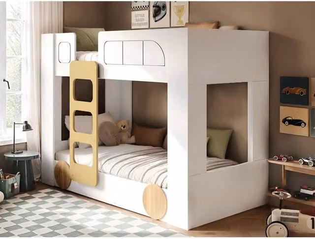 Flair Eloise Bus Bunk Bed in White, Single Size, W/D/H: 100 x 200 x 145 cm – 1