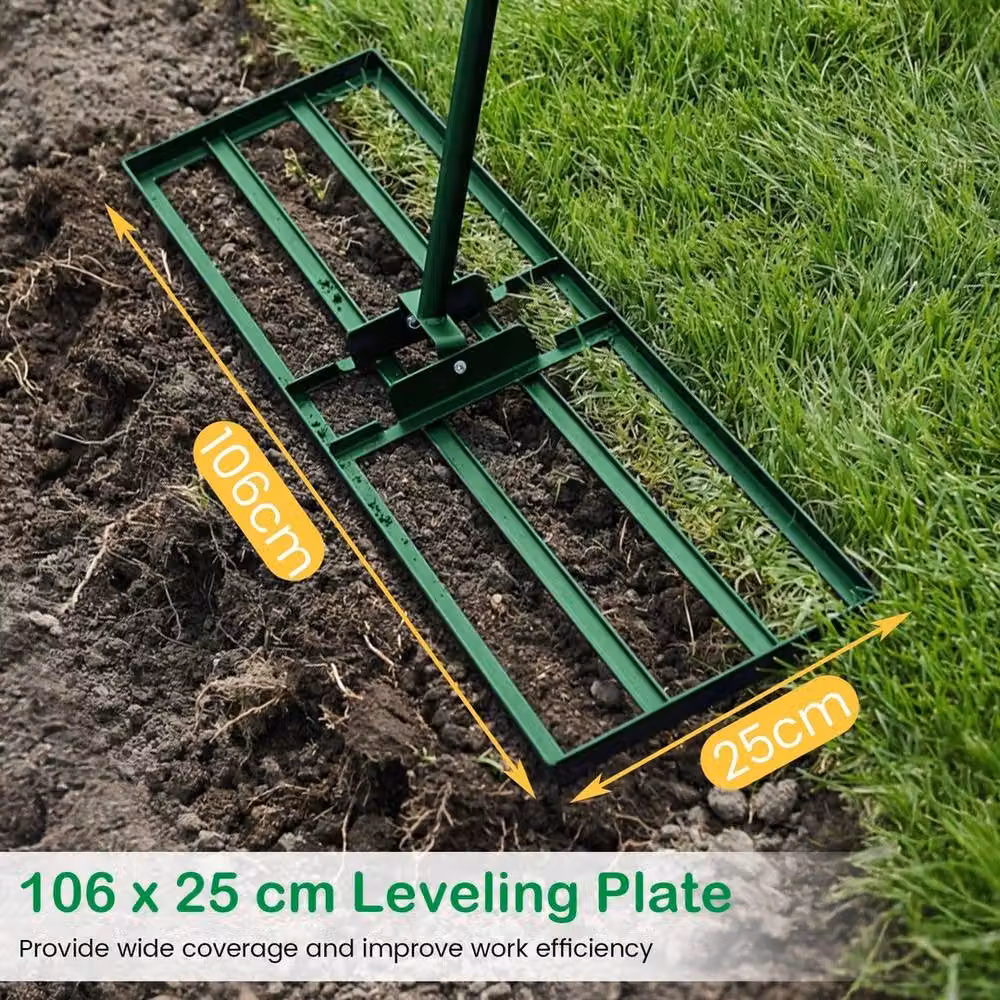 Havendro Green Heavy Duty Metal Lawn Level Rake, W: 25 cm, L: 106 cm – 2