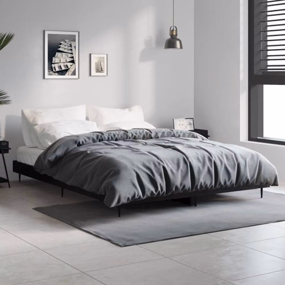 Berkfield Home Durable Bed Frame in Black, W: 140 cm, L: 190 cm – 2