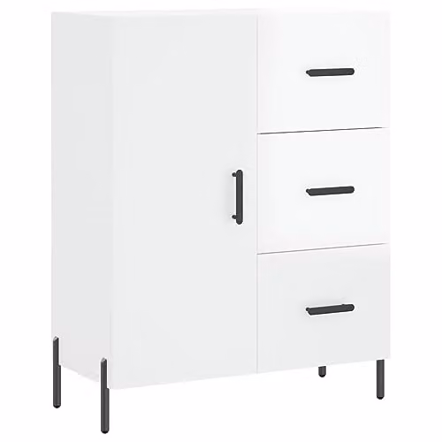 vidaXL Modern Glossy White Sideboard in Engineered Wood W/D/H: 69.5 x 34 x 90 cm