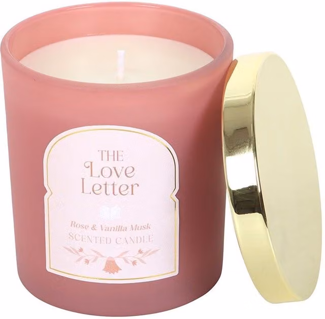 Something Different The Love Letter Rose & Vanilla Musk Candle in Light Pink