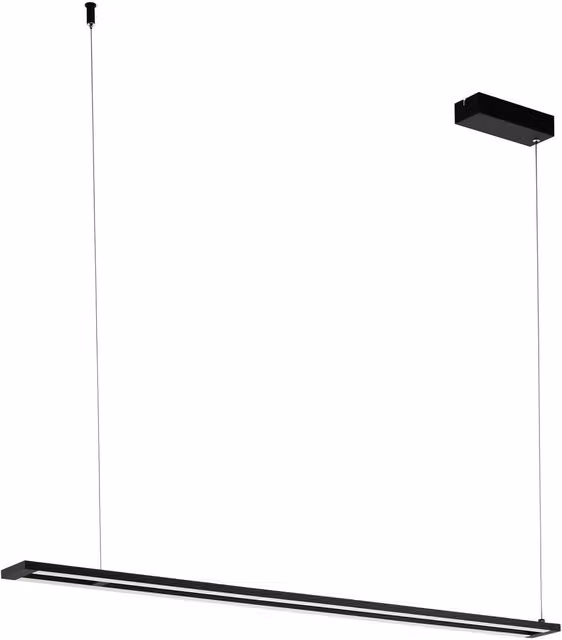 Loops Dimmable LED Pendant Ceiling Light with Height Adjustable Black Metal and White Plastic Shade