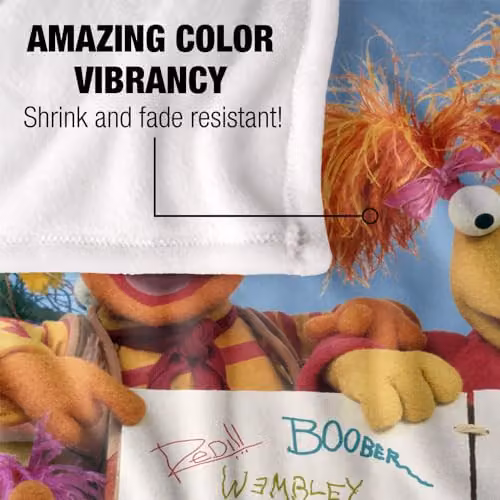 LOGOVISION Jim Henson Fraggle Rock 40th Anniversary Silky Touch Super Soft Fleece Throw Blanket, White, W/D/H: 152 x 127 cm – 3