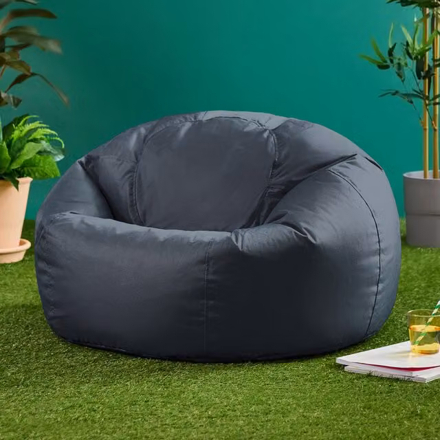 icon Kingston Classic Outdoor Bean Bag and Footstool in Anthracite Grey