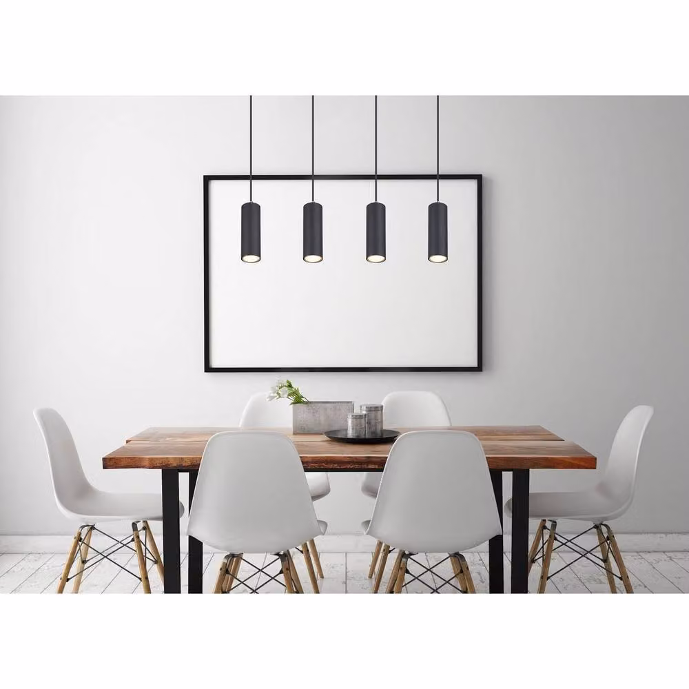 Netlighting Robby Bar Pendant Ceiling Light in Matt Black with 4x GU10 Sockets – 3