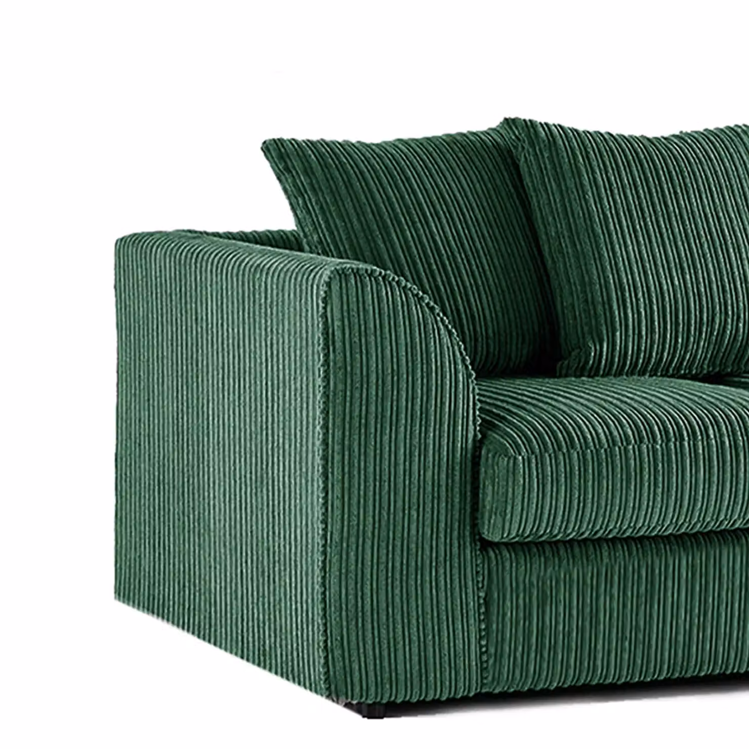 Luxor Living Green Jumbo Cord Fabric 3 + 2 Sofa Suite with Scatter Cushions – 4