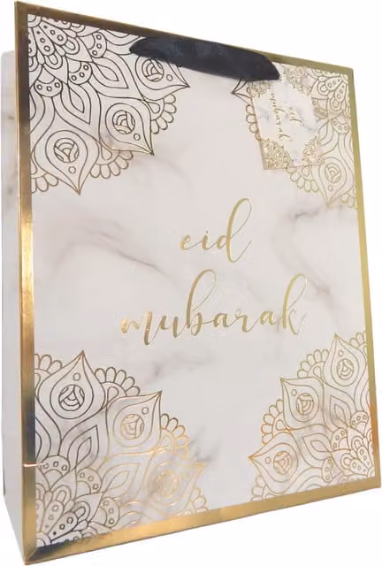 Peacock Supplies White Paper Eid Mubarak Gift Bag
