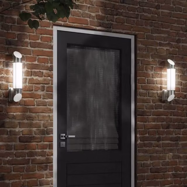 Berkfield Home Modern Silver Stainless Steel Outdoor Wall Light