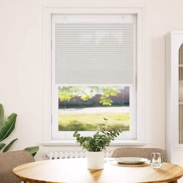 Berkfield Home Single Pleat Corded Blind in Light Grey, Polyester, W: 74.4 cm, H: 100 cm