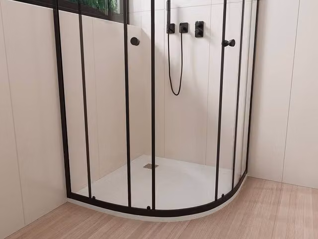 Vente-unique Syforsa Ultra-Slim Trimmable Quadrant SMC Resin Shower Tray in White, 80 x 80 cm – 1
