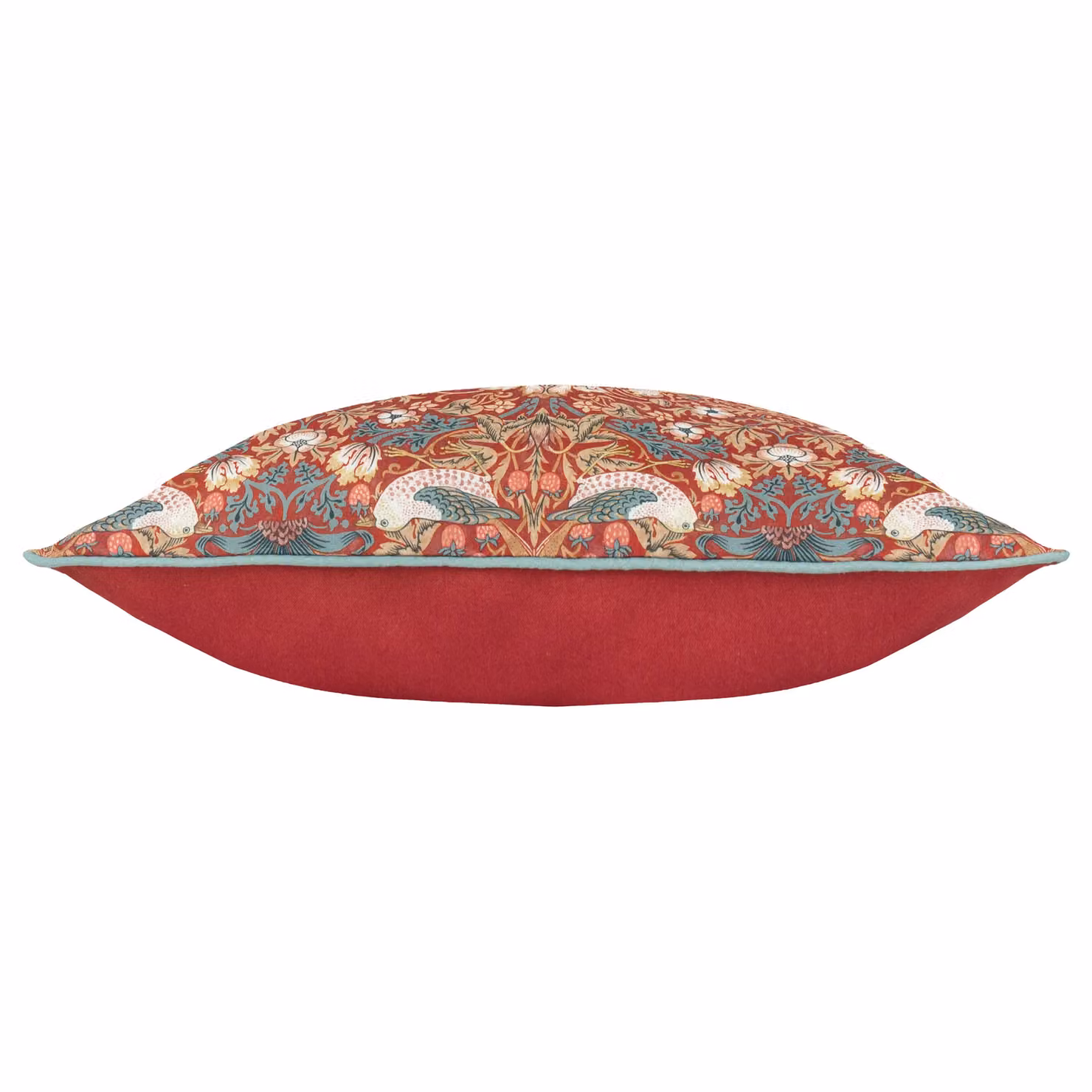 Morris & Co. Strawberry Thief Floral Outdoor Cushion in Red and Pink, W/D/H: 50 x 50 x 50 cm – 3
