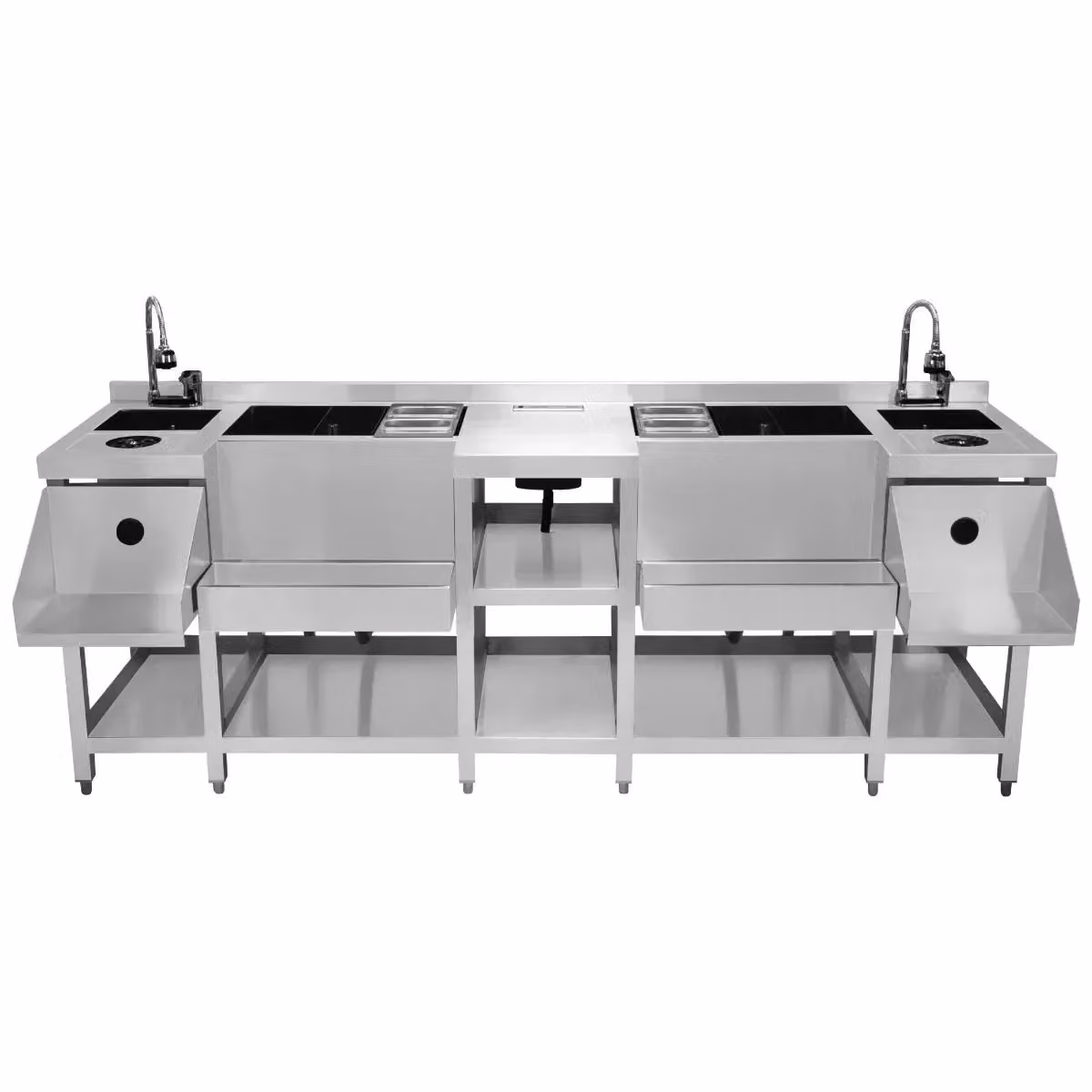 Monstershop Compact Twin Cocktail Bar Station in Silver