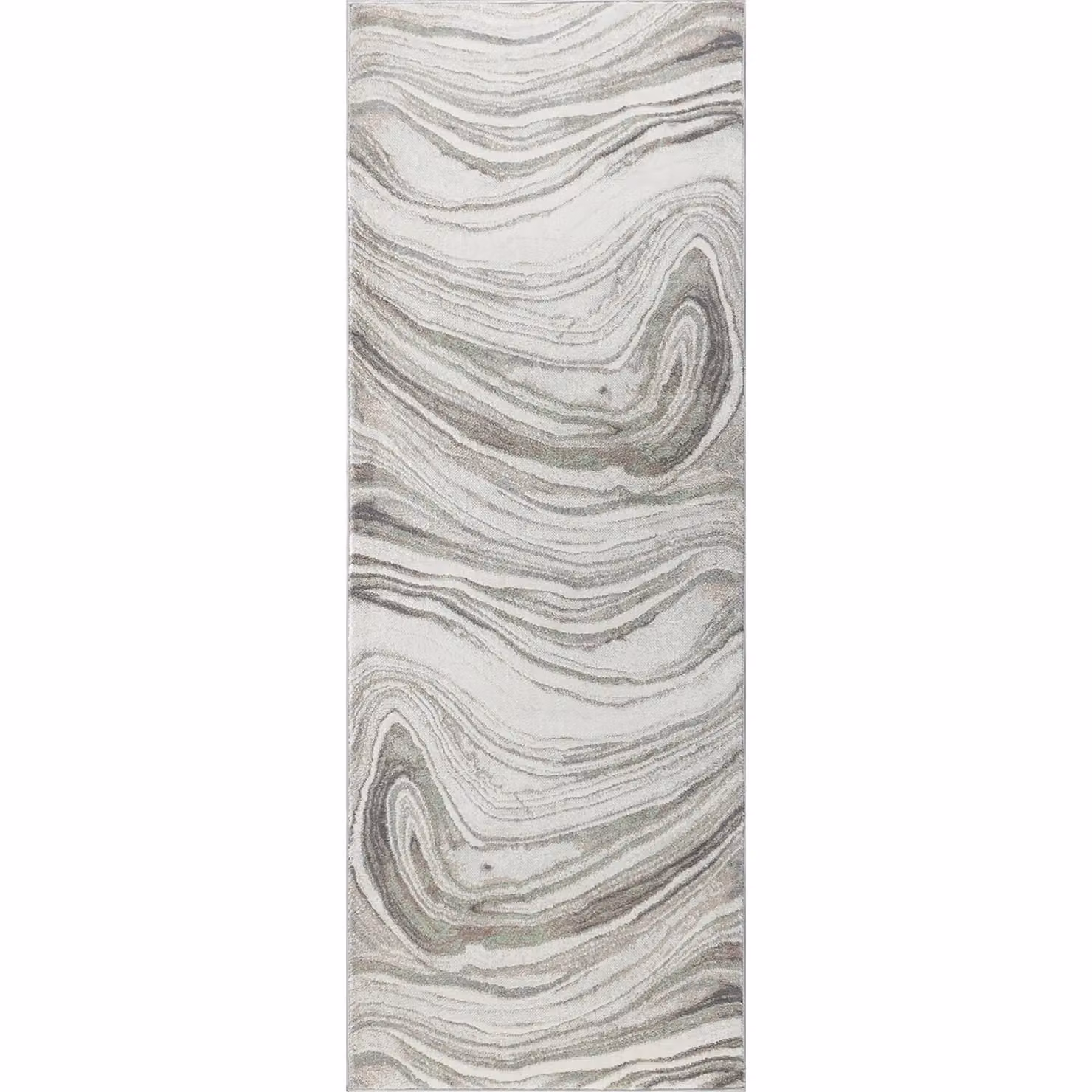 Livabliss Roma Modern Abstract Rug in Grey, Brown and Green, W: 80 cm, L: 220 cm – 3