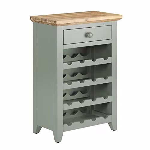 Statement Furniture Florence Wine Console Cupboard Cabinet in Green Acacia Wood W/D/H: 80 x 30 x 55 cm – 2