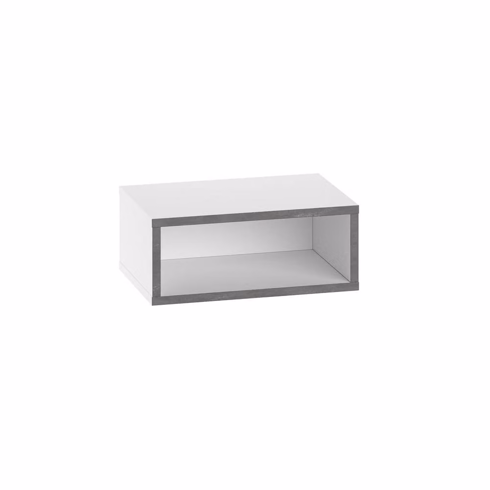Decortie Brik Modern Floating LED Bedside Table with Open Shelf, White – 3