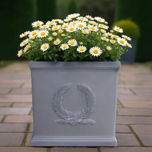 IDEALIST Large Square Planter in Grey Reinforced Stone, 45 cm – 8