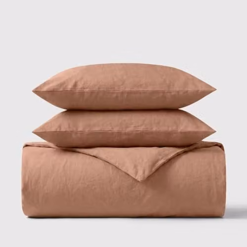 Bedable Double 100% Cotton Percale Duvet Cover Set in Brown with 50x90cm Pillowcases – 1