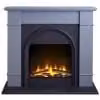 Adam Fires & Fireplaces Adam Chesterfield Electric Fireplace Suite in Grey & Charcoal Grey, 44 Inch – 1