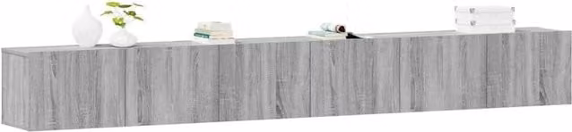 Berkfield Home Classic 3 Piece TV Cabinet Set in Grey Sonoma Matt MDF – 1