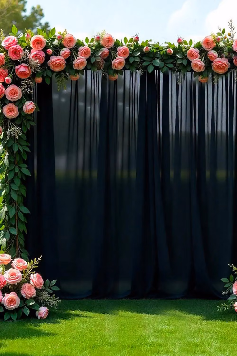 Neel Blue Ice Silk Black Party Backdrop, W 4 x H 4 m – 2