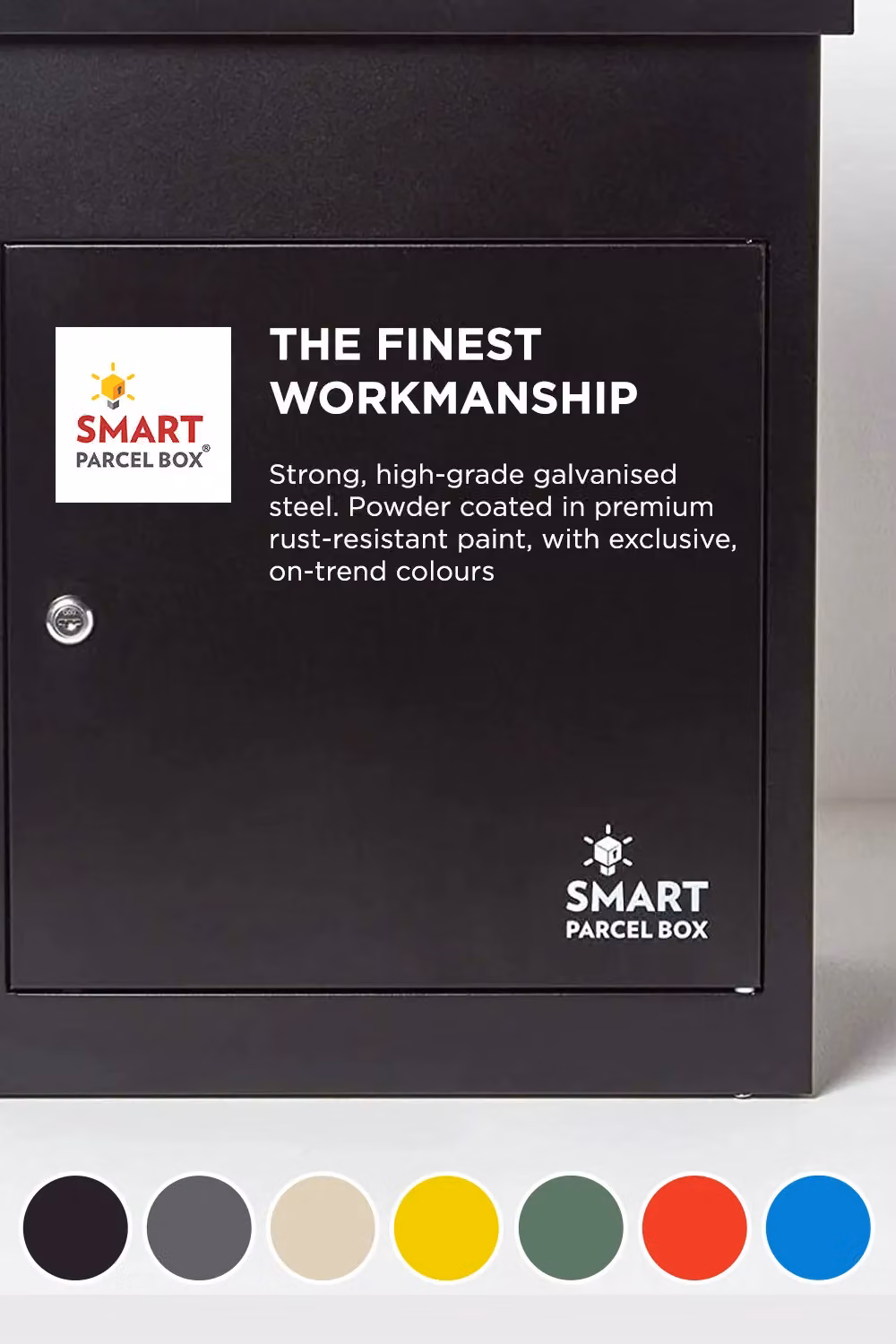 Homescapes Smart Parcel Box Medium Front Access Secure Delivery Box in Black – 7
