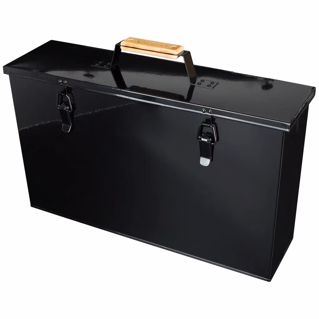 Valiant Ash Carrier Box, Firelighter Storage and Match Holder in Black with Gloss Lacquer Finish – 2