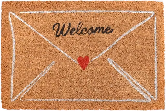 Kingsbury Gifts Natural Love Letter Coir Doormat in Brown