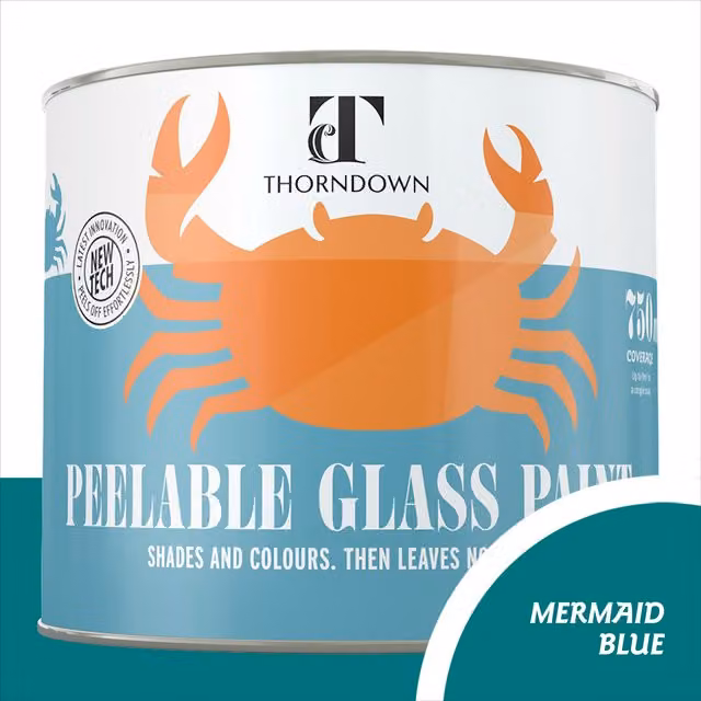 Thorndown Mermaid Blue Peelable Glass Paint in Satin Grey/Blue, 11.5 cm
