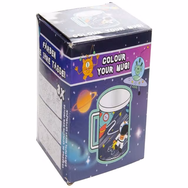 LG-Imports Space Theme Colour Your Own Mug in White and Multicolour