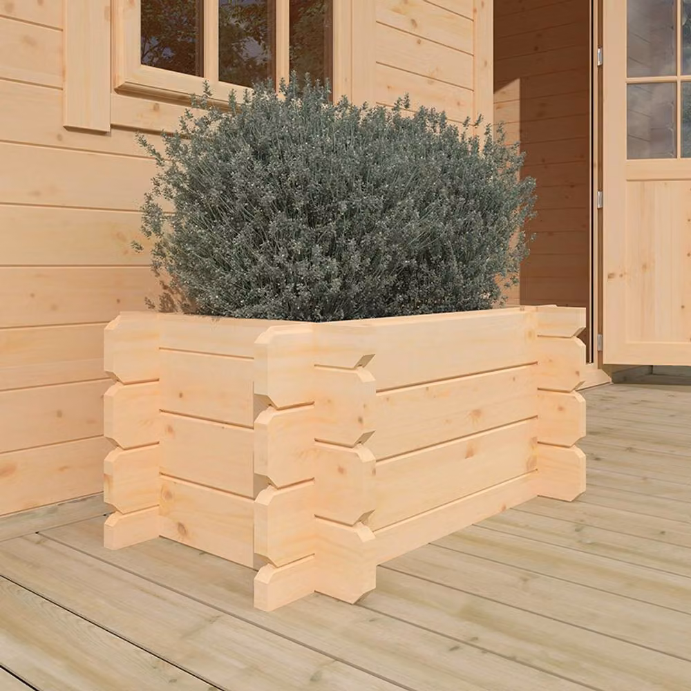 Buttercup Farm Wooden Raised Planter in Beige, W: 90 cm, D: 60 cm, H: 39.9 cm – 3