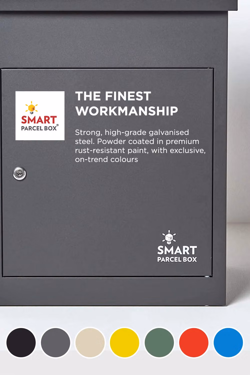 Homescapes Smart Parcel Box Medium Front Access Secure Delivery Box in Grey – 7
