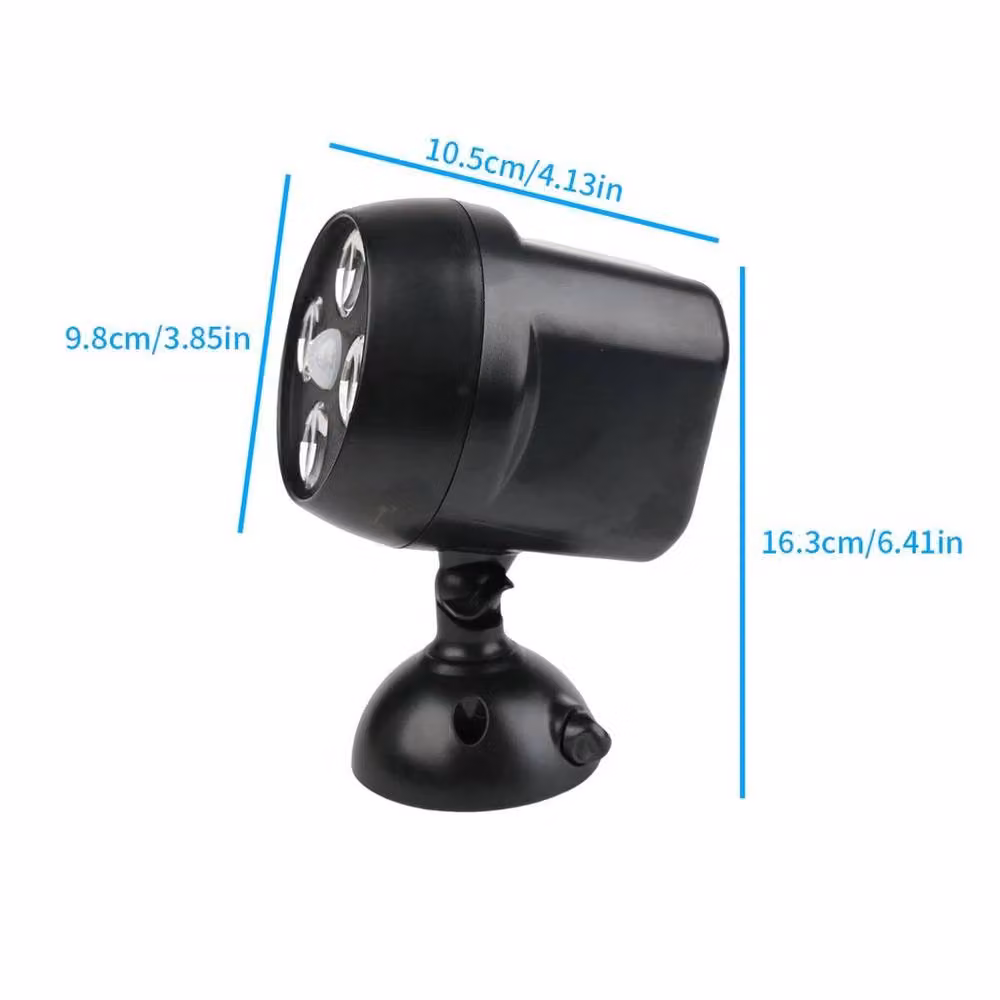 EONLION 4 LED Battery Powered Motion Sensor Security Floodlight in Black – 2