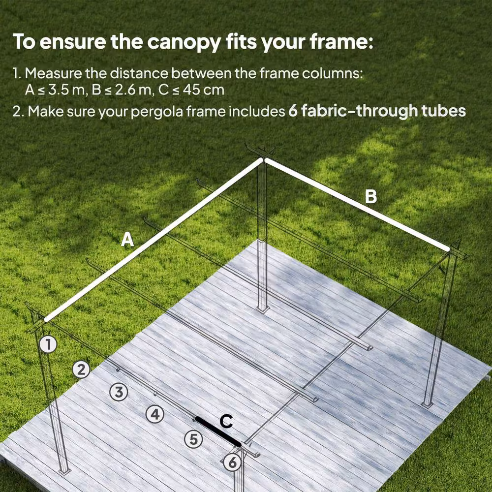OUTSUNNY Brown Polyester Pergola Cover Replacement for 4x3 m Frame, 3.5 x 2.6 m – 4