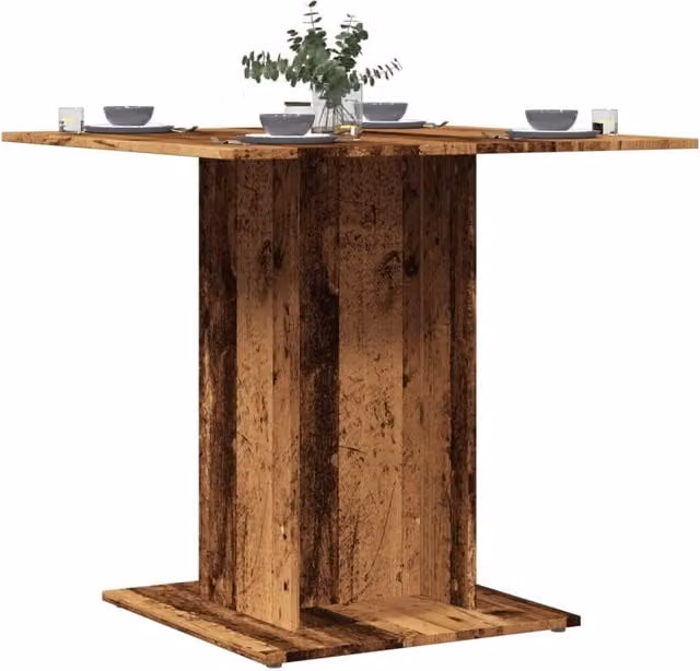 Berkfield Home Square Dining Table in Brown, W/D/H: 80 x 80 x 75 cm