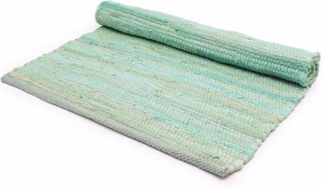 KDMD Medium Indian Handloom Cotton Rug in Green