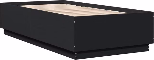 Berkfield Home Modern Upholstered Bed Frame in Black, W/D/H: 80 x 190 x 78 cm