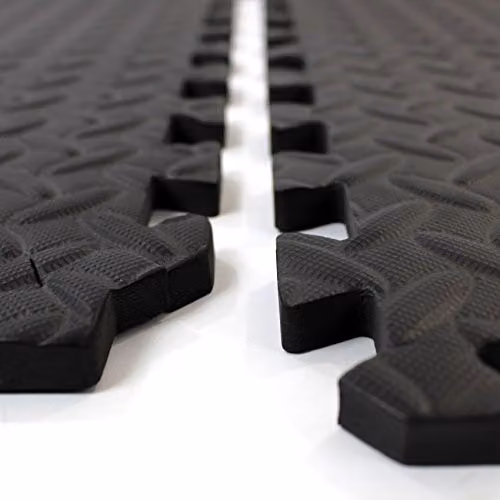 Actiasmat Shock Absorbing Gym Floor Mats, 20mm Thick EVA Foam, Black and Grey, 1.49 m2 Coverage – 4
