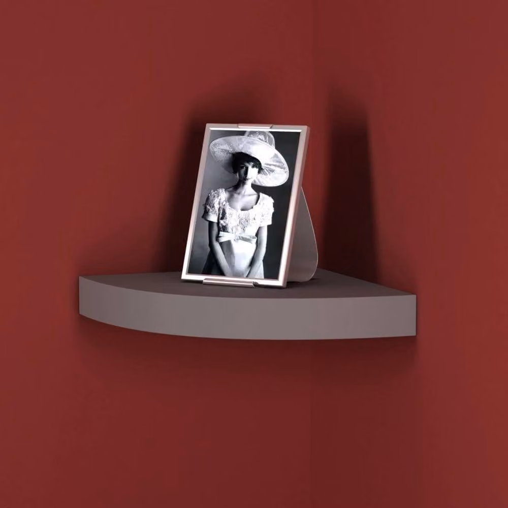 Kelvenix Set of 3 Grey Floating Corner Shelves, Modern MDF Wall Mounted Display Units – 2