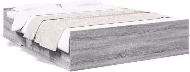 Berkfield Home Grey Bed Frame with Drawers W: 160 cm, D: 200 cm
