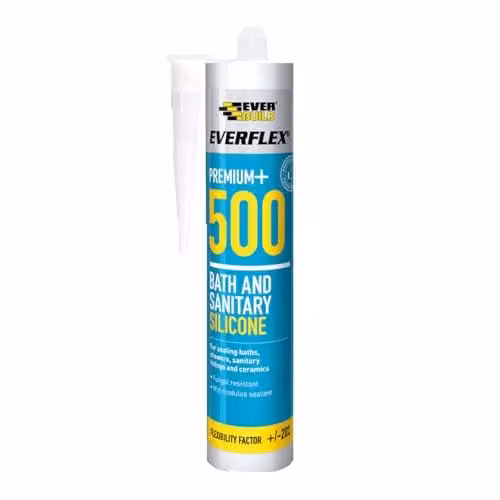 Sika SikaSeal Sanitary Silicone+ Waterproof Anti-Mould Silicone in Ivory, 295ml